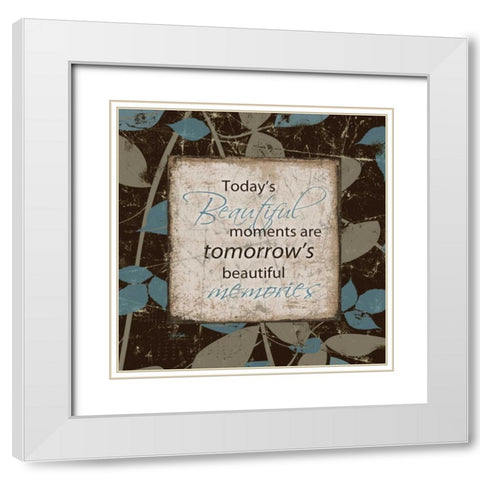 Leafy Beautiful White Modern Wood Framed Art Print with Double Matting by Stimson, Diane