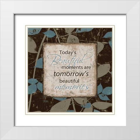 Leafy Beautiful White Modern Wood Framed Art Print with Double Matting by Stimson, Diane