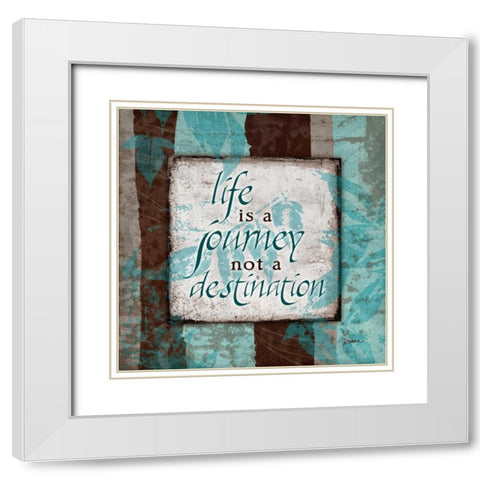 Aqua Journey White Modern Wood Framed Art Print with Double Matting by Stimson, Diane