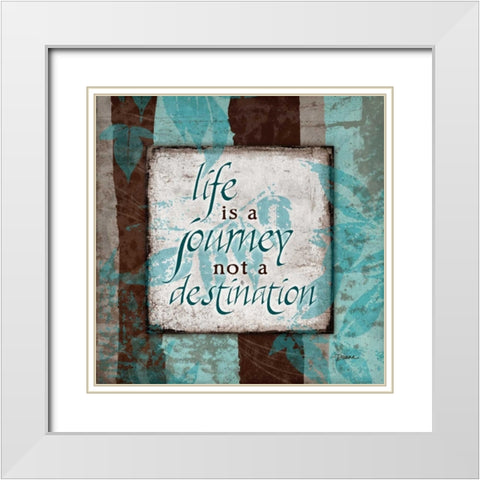 Aqua Journey White Modern Wood Framed Art Print with Double Matting by Stimson, Diane
