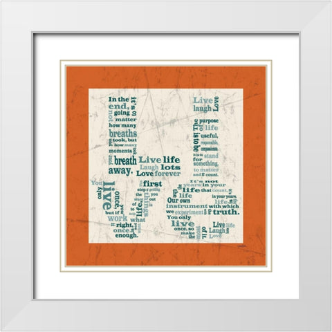 Live Orange White Modern Wood Framed Art Print with Double Matting by Stimson, Diane