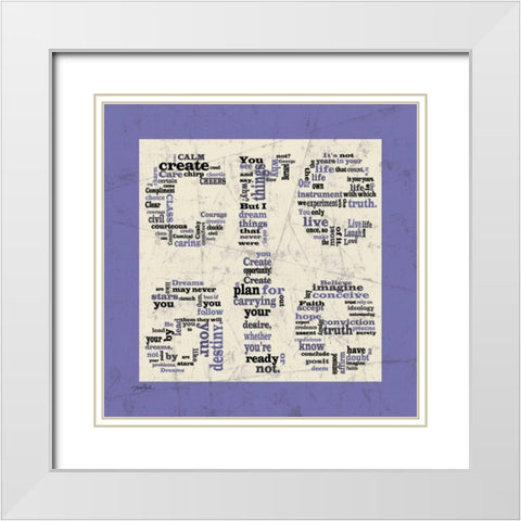 Create Purple White Modern Wood Framed Art Print with Double Matting by Stimson, Diane
