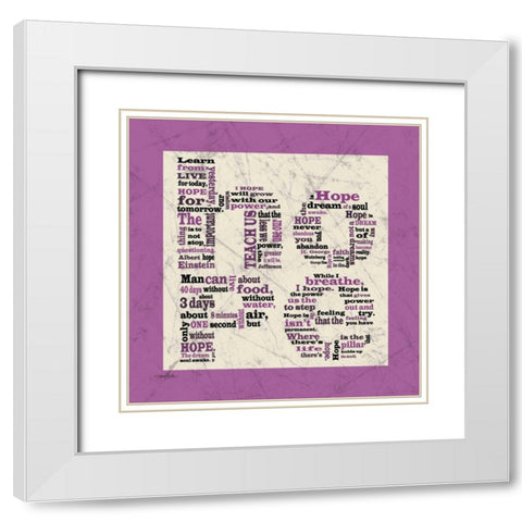 Hope Purple White Modern Wood Framed Art Print with Double Matting by Stimson, Diane