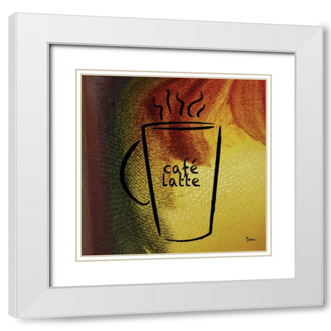 Cafe Latte White Modern Wood Framed Art Print with Double Matting by Stimson, Diane