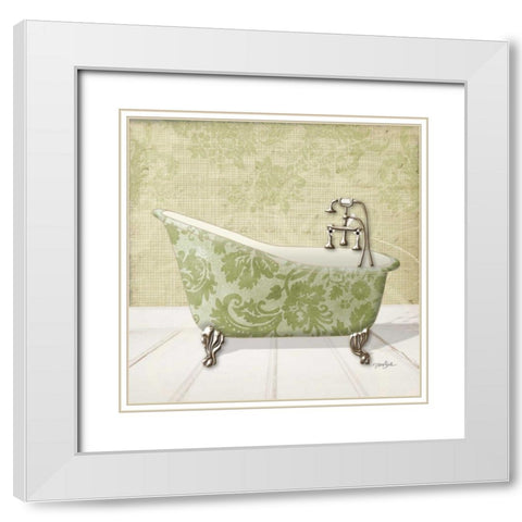 Lacey Tub 1 White Modern Wood Framed Art Print with Double Matting by Stimson, Diane