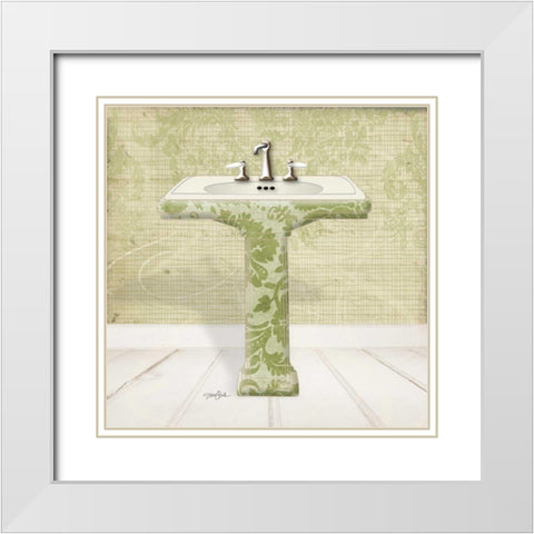 Lacey Sink 1 White Modern Wood Framed Art Print with Double Matting by Stimson, Diane