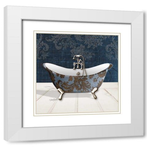 Lacey Tub 6 White Modern Wood Framed Art Print with Double Matting by Stimson, Diane