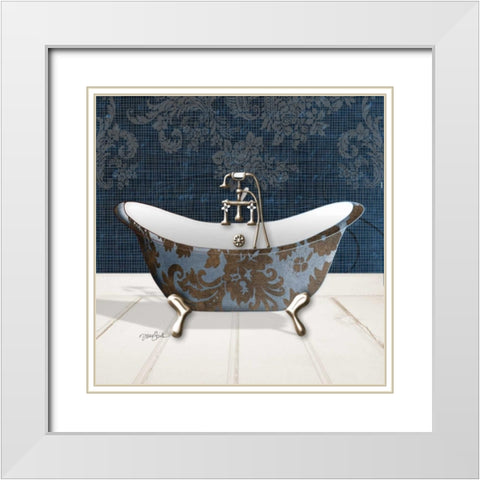 Lacey Tub 6 White Modern Wood Framed Art Print with Double Matting by Stimson, Diane