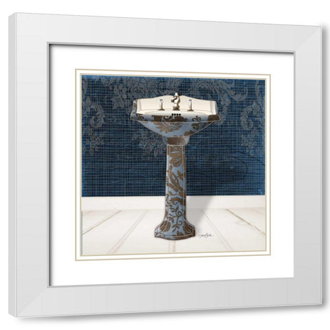 Lacey Sink 5 White Modern Wood Framed Art Print with Double Matting by Stimson, Diane