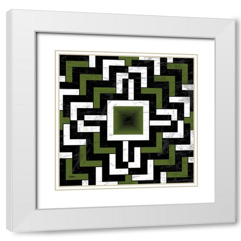 Stepped Up White Modern Wood Framed Art Print with Double Matting by Stimson, Diane