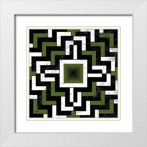 Stepped Up White Modern Wood Framed Art Print with Double Matting by Stimson, Diane