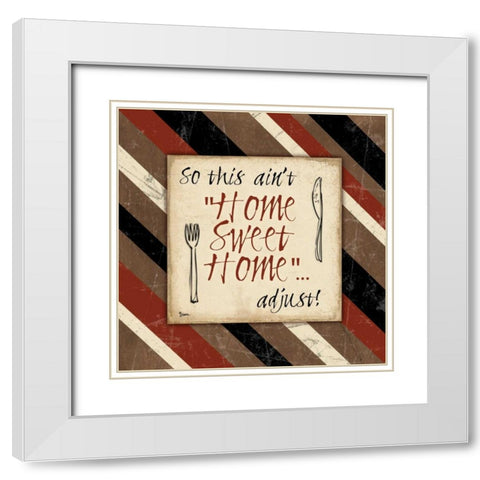 Home Sweet White Modern Wood Framed Art Print with Double Matting by Stimson, Diane
