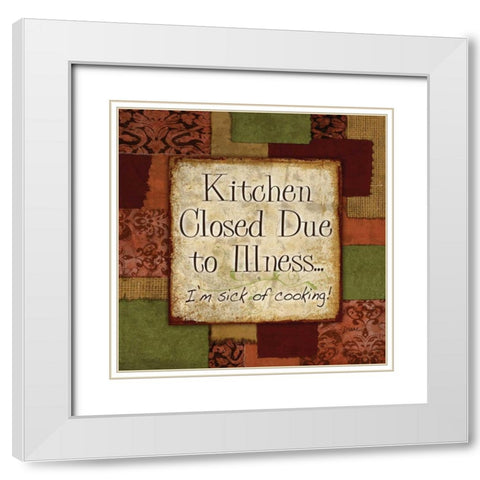 Patchwork Kitchen White Modern Wood Framed Art Print with Double Matting by Stimson, Diane