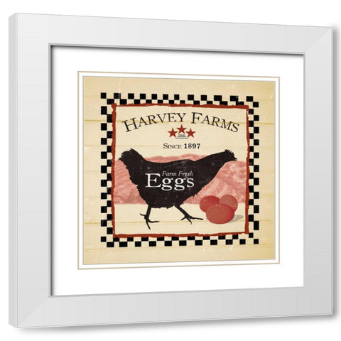 Harvey Farms Eggs White Modern Wood Framed Art Print with Double Matting by Stimson, Diane