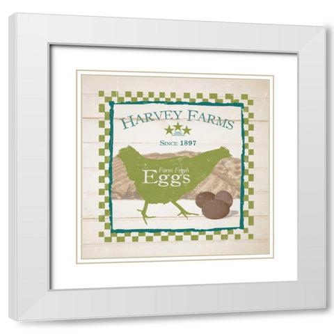 Harvey Farms Eggs White Modern Wood Framed Art Print with Double Matting by Stimson, Diane