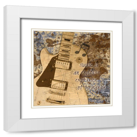 Rock Poetry 1 White Modern Wood Framed Art Print with Double Matting by Stimson, Diane