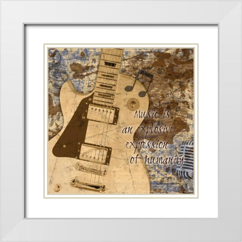 Rock Poetry 1 White Modern Wood Framed Art Print with Double Matting by Stimson, Diane