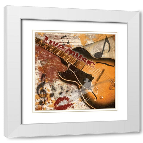 Guitar Rock 2 White Modern Wood Framed Art Print with Double Matting by Stimson, Diane