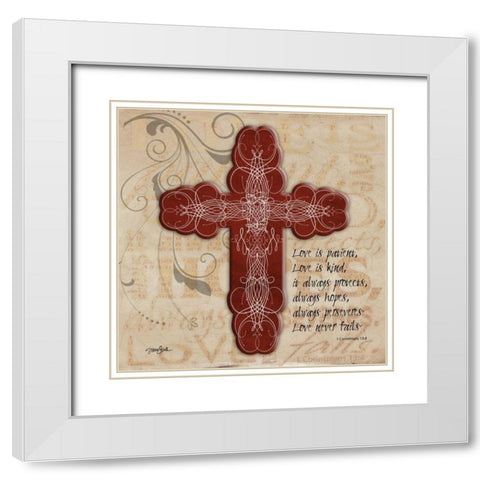 Blingy Cross 1 White Modern Wood Framed Art Print with Double Matting by Stimson, Diane