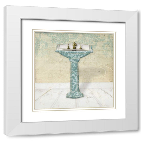 Lacey Sink 2 White Modern Wood Framed Art Print with Double Matting by Stimson, Diane