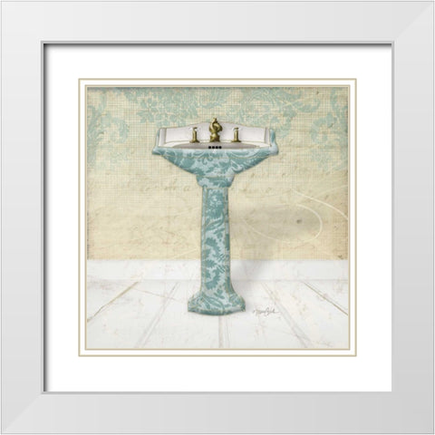 Lacey Sink 2 White Modern Wood Framed Art Print with Double Matting by Stimson, Diane