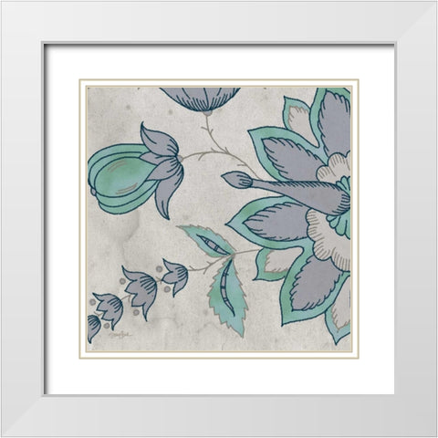 Blue Steel 1 White Modern Wood Framed Art Print with Double Matting by Stimson, Diane