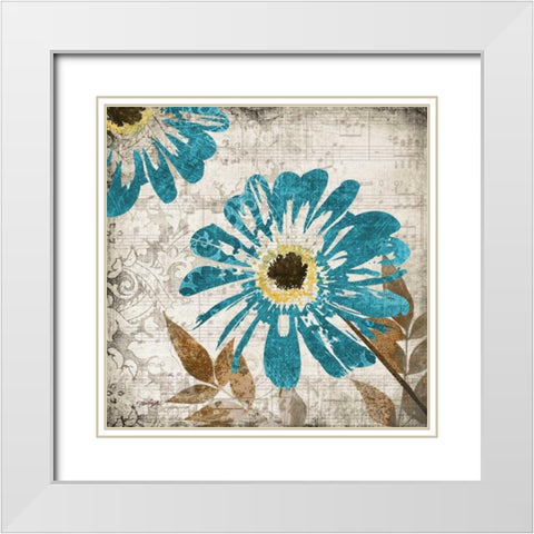 Flora Symphony 1 White Modern Wood Framed Art Print with Double Matting by Stimson, Diane