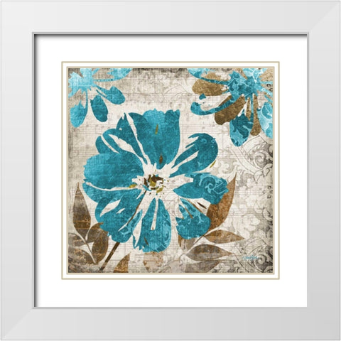 Flora Symphony 2 White Modern Wood Framed Art Print with Double Matting by Stimson, Diane