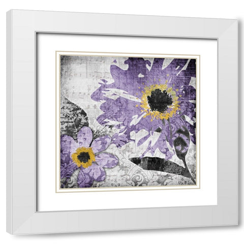 Flora Symphony 3 White Modern Wood Framed Art Print with Double Matting by Stimson, Diane