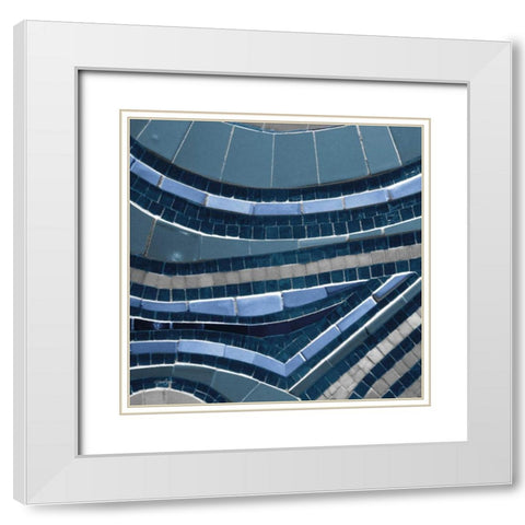 Navy Mosaic 2 White Modern Wood Framed Art Print with Double Matting by Stimson, Diane