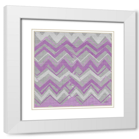 Orchid Gray Stripes 2 White Modern Wood Framed Art Print with Double Matting by Stimson, Diane