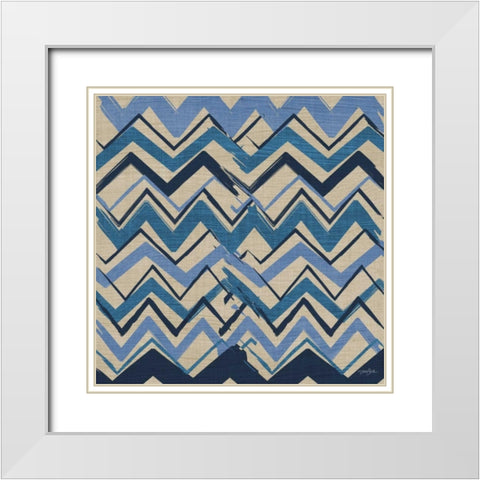 Chevron on Beige White Modern Wood Framed Art Print with Double Matting by Stimson, Diane