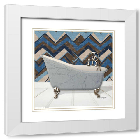 Geo Tub 1 White Modern Wood Framed Art Print with Double Matting by Stimson, Diane