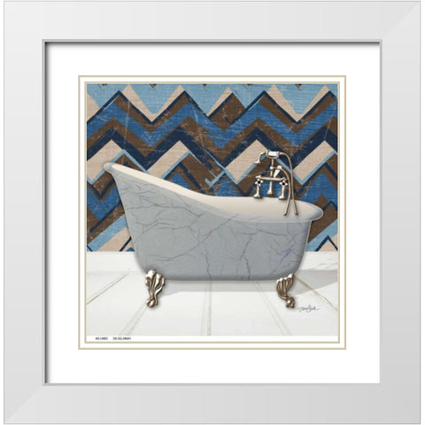 Geo Tub 1 White Modern Wood Framed Art Print with Double Matting by Stimson, Diane