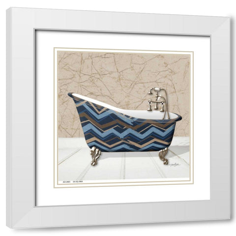 Chevron Tub 1 White Modern Wood Framed Art Print with Double Matting by Stimson, Diane