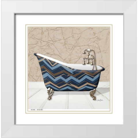 Chevron Tub 1 White Modern Wood Framed Art Print with Double Matting by Stimson, Diane