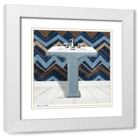 Chevron Sink 1 White Modern Wood Framed Art Print with Double Matting by Stimson, Diane