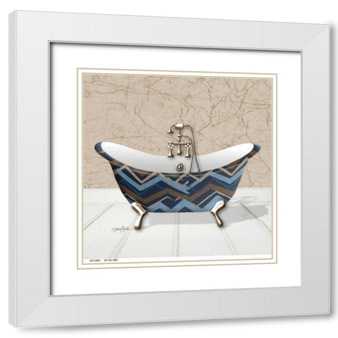 Chevron Tub 2 White Modern Wood Framed Art Print with Double Matting by Stimson, Diane