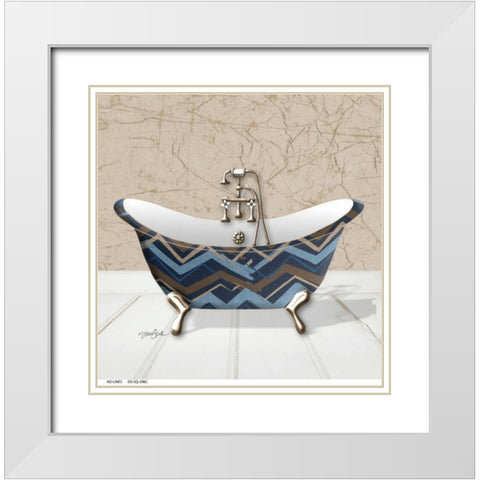 Chevron Tub 2 White Modern Wood Framed Art Print with Double Matting by Stimson, Diane