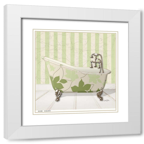 Fleur Tub 1 White Modern Wood Framed Art Print with Double Matting by Stimson, Diane