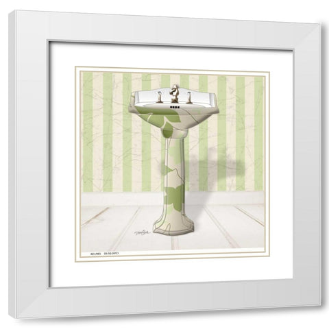 Fleur Sink 1 White Modern Wood Framed Art Print with Double Matting by Stimson, Diane