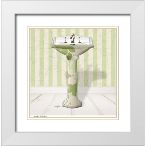Fleur Sink 1 White Modern Wood Framed Art Print with Double Matting by Stimson, Diane