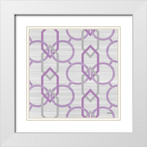 Orchid Linked In 1 White Modern Wood Framed Art Print with Double Matting by Stimson, Diane