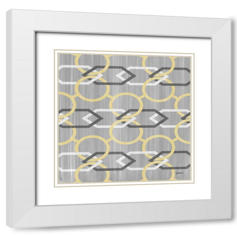 Yel Linked In 2 White Modern Wood Framed Art Print with Double Matting by Stimson, Diane
