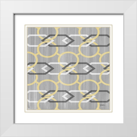 Yel Linked In 2 White Modern Wood Framed Art Print with Double Matting by Stimson, Diane