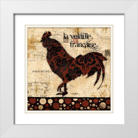 La Volaille Francaise White Modern Wood Framed Art Print with Double Matting by Stimson, Diane