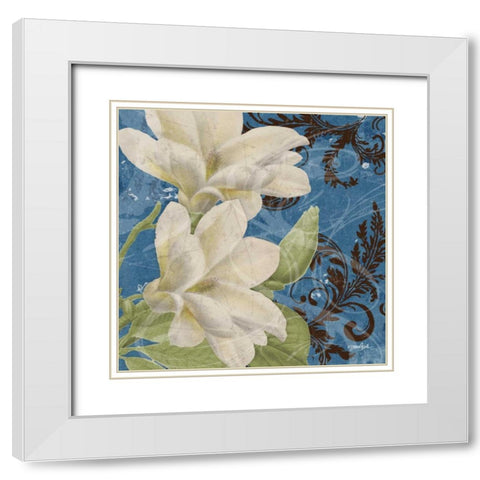 Royal Magnolia White Modern Wood Framed Art Print with Double Matting by Stimson, Diane