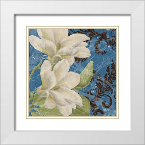 Royal Magnolia White Modern Wood Framed Art Print with Double Matting by Stimson, Diane