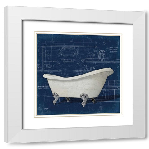 Bath Blues 2 White Modern Wood Framed Art Print with Double Matting by Stimson, Diane