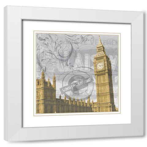 Big Ben White Modern Wood Framed Art Print with Double Matting by Stimson, Diane